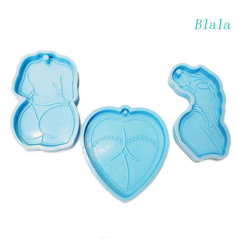 Bộ 3 Khuôn Silicone Làm Móc Khóa Bằng Nhựa Resin Thủ Công Hình Phụ Nữ Gợi Cảm Sáng Tạo DIY