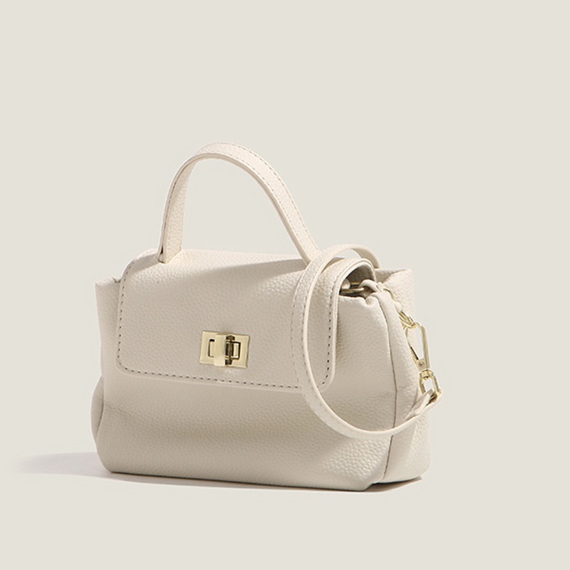 Túi Đeo Chéo Da Mềm Dáng Vuông Nhỏ Màu Trơn Họa Tiết Vỏ Quả Vải Thời Trang Cao Cấp Cho Nữ