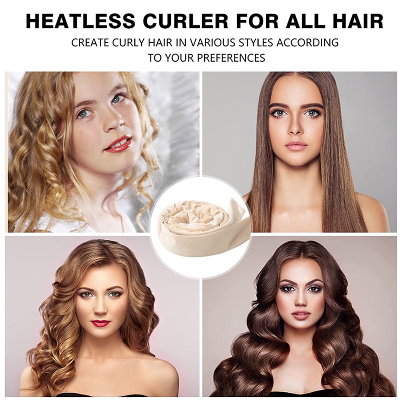 Máy uốn tóc không nhiệt Trung bình Long Hair Roll Với Slick Hair Curler DIY Sleep Head Band Phụ nữ Curl Stick