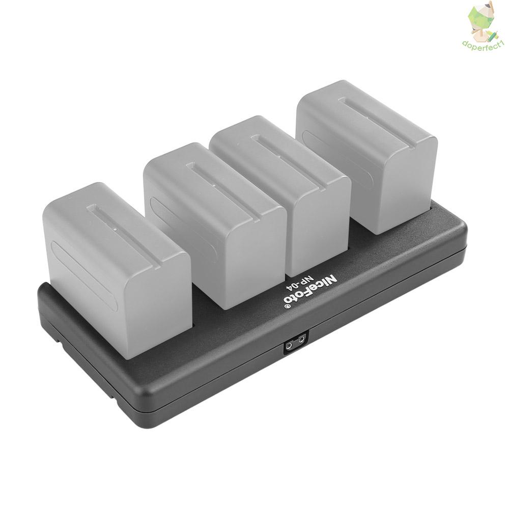 Bộ Chuyển Đổi Pin NiceFoto NP-04 NP-F 4 Rãnh Cho Pin NP-F970 / F750 / F550 LED Vid Came-6.7