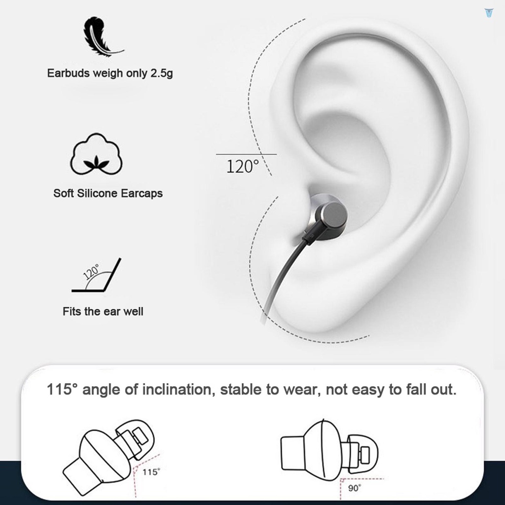 Bộ Tai Nghe Thể Thao Không Dây Bluetooth 5.0 Chống Nước IPX5 Đeo Cổ Có Nam Châm &amp; Mic