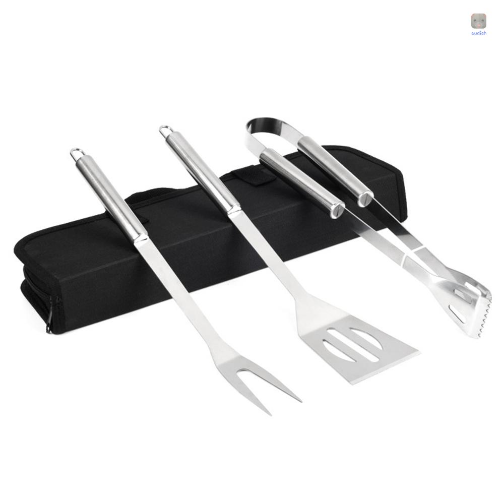 Bộ 3 Dụng Cụ Nướng BBQ Bằng Thép Không Gỉ Kèm Túi Đựng Tiện Lợi