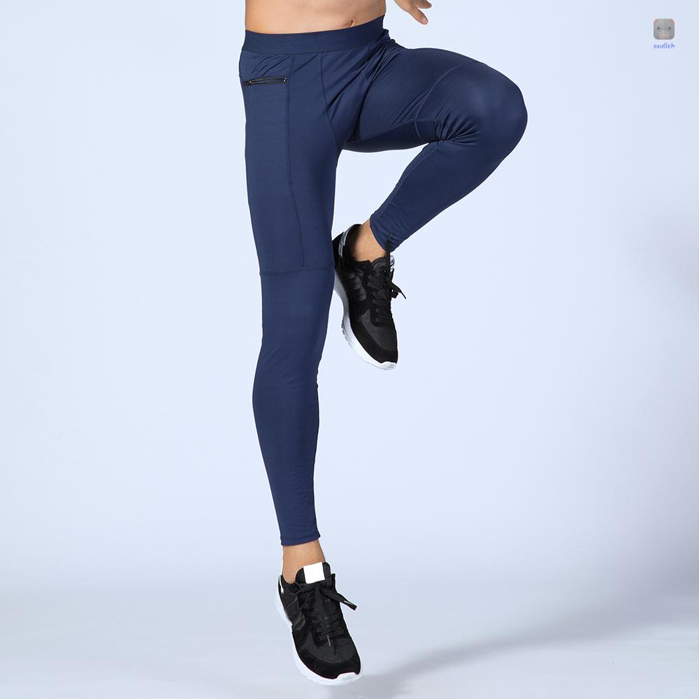Bộ 3 Quần Legging Thể Thao Ôm Dáng Co Giãn Có Túi Khóa Kéo Nhanh Khô Cho Nam
