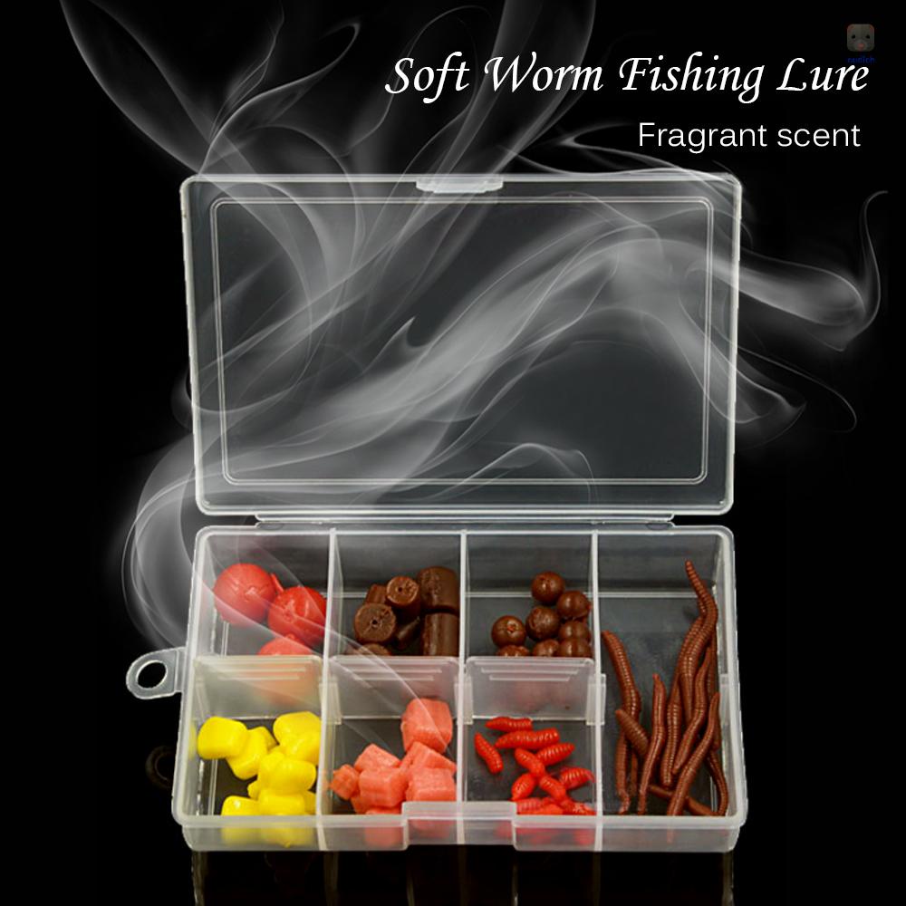 Bộ 73 Mồi Giun Giả Câu Cá Bằng Nhựa Mềm Có Mùi Thơm
