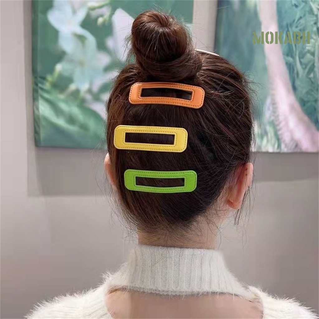 Bộ 5 Kẹp Tóc Màu Sắc Kẹo Ngọt Chống Trầy Xước Bằng Thép Không Gỉ