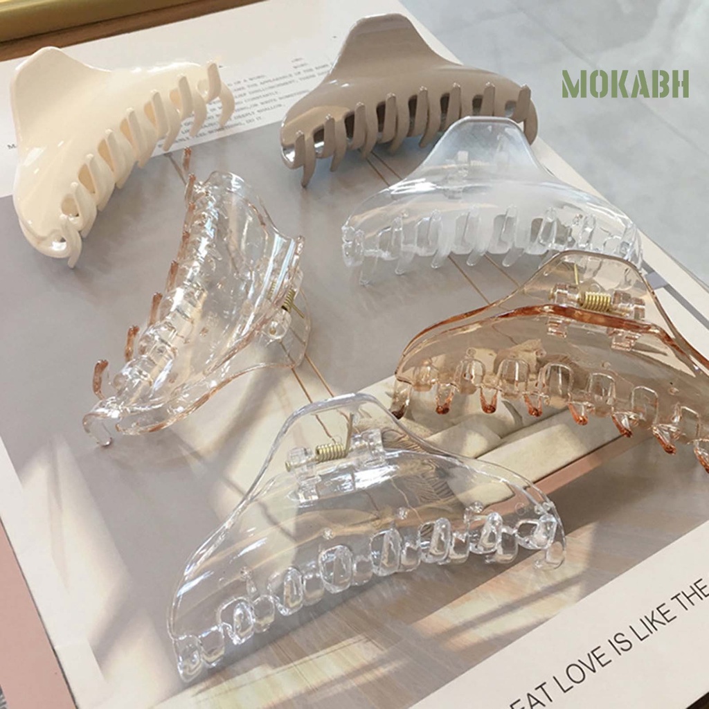 Kẹp Tóc Co Giãn Trong Suốt Chống Trượt Màu Trơn Thời Trang