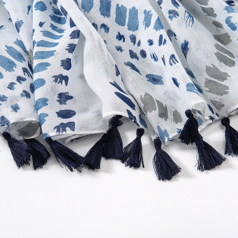 Khăn Choàng Nhẹ In Màu Nhuộm Họa Tiết Hình Học Thời Trang Xuân Hè Thoáng Khí Cho Nữ