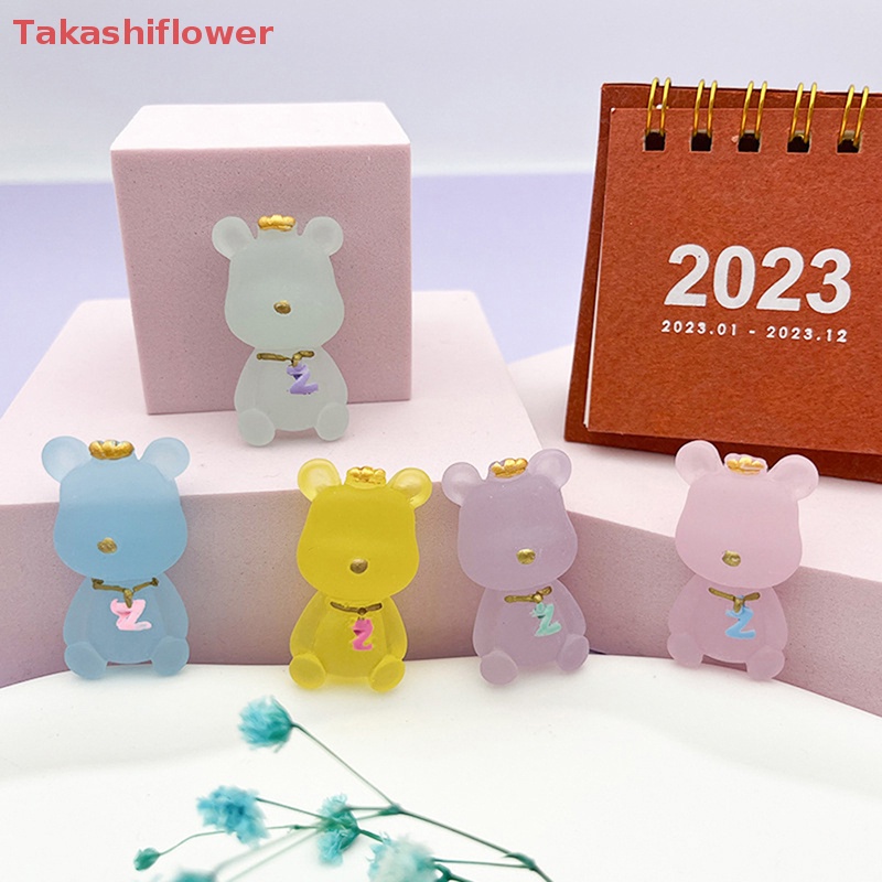 Set 2 Gấu Bông Hoạt Hình Phát Quang Trang Trí Nhà Búp Bê / Xe Hơi DIY