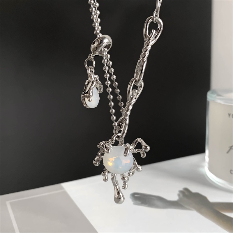 Vòng cổ Đá opal Trong Suốt Phong Cách Hàn Quốc Sang Trọng Cho Nữ