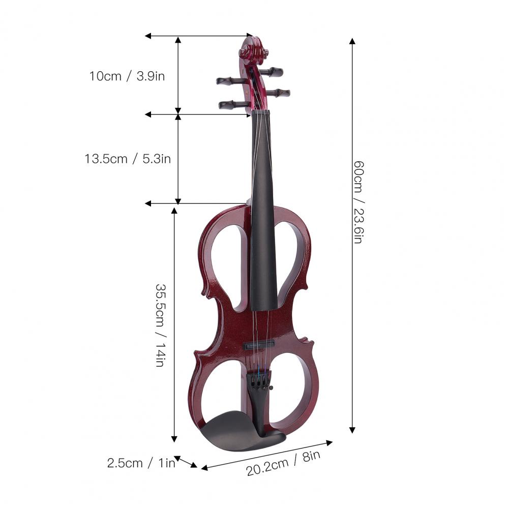Đàn violon Bộ violon điện tử 4/4 điều chỉnh bằng với hộp dây cung AU‐03 AKOASM