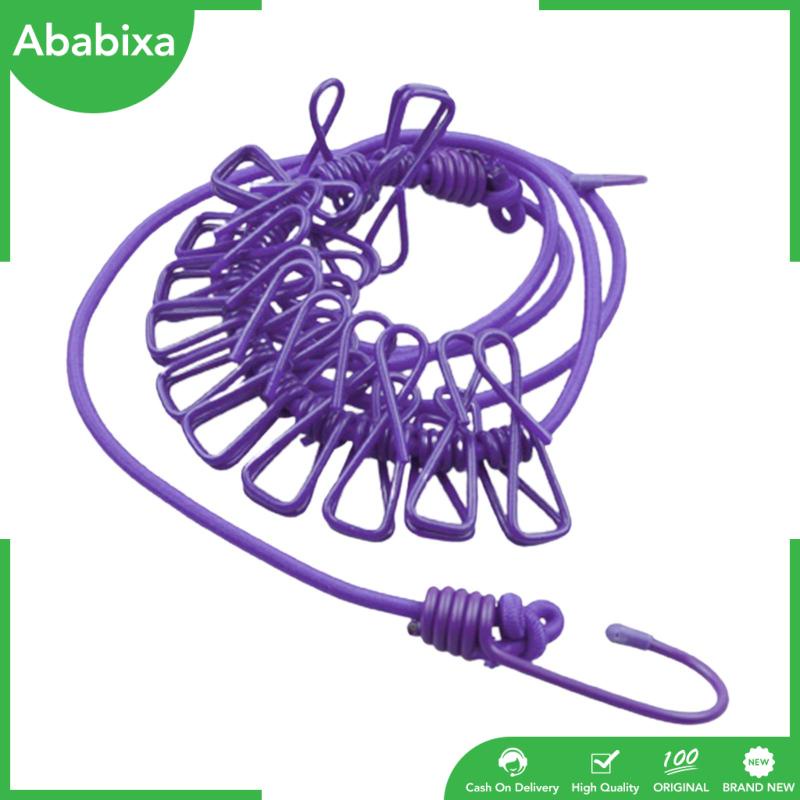 [Ababixa] Dây Phơi Quần Áo Co Giãn Có Thể Thu Gọn Cho Khách Sạn / Cắm Trại / Đi Biển