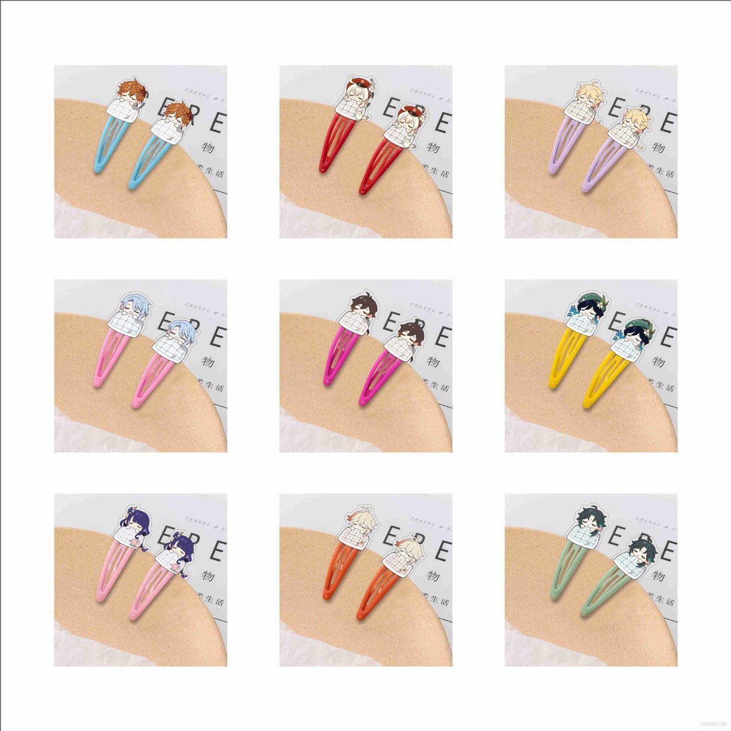 Genshin Kẹp Tóc Nhiều Màu Sắc Barbatos Zhongli Xiao Klee Aether bobby Cho Trẻ Em