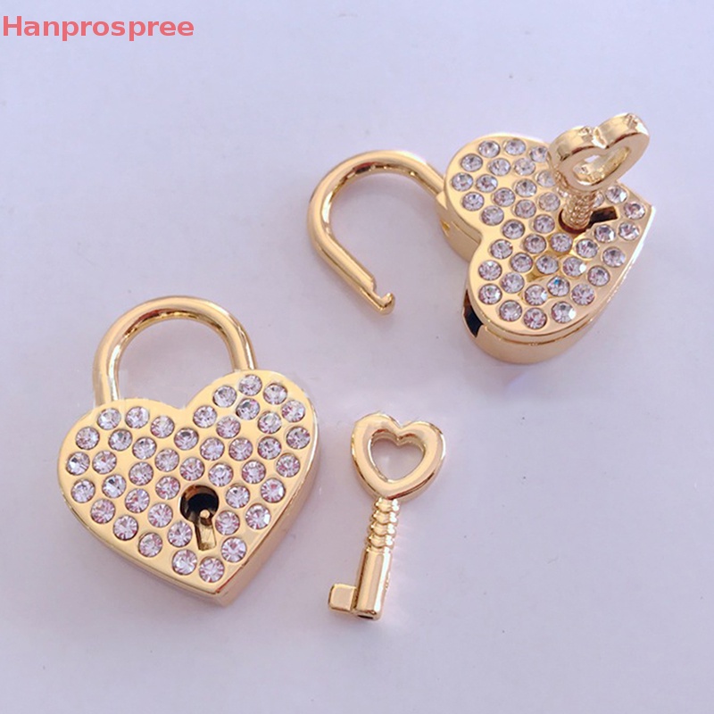 Hanprospree > Ổ Khóa Trái Tim Mini Thời Trang Với Hộp Đựng Trang Sức / Chìa Khóa Trang Trí Hành Lý