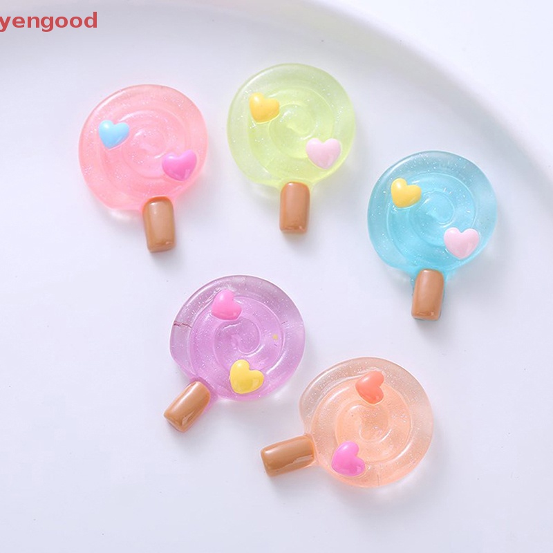 Bộ 5 Kẹo Mút Trong Suốt Bằng Nhựa Resin Trang Trí Sổ Tay DIY