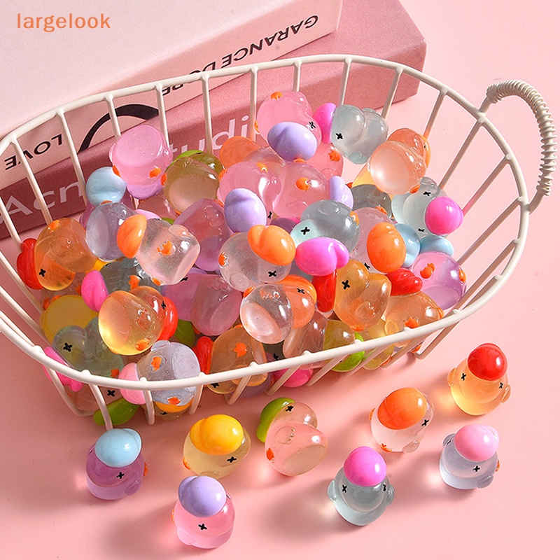 Bộ 5 Kẹp Tóc Hình Vịt Dạ Quang Bằng Nhựa Resin Trang Trí Sổ Tay DIY