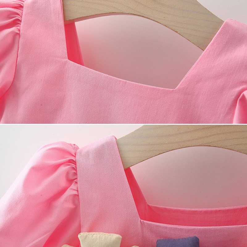 Đầm Công Chúa Mùa Hè Tay Phồng In Họa Tiết Hoa Dễ Thương Cho Bé Gái 0-4 Tuổi