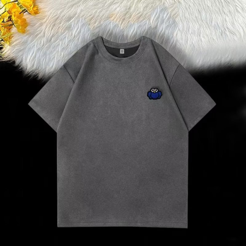 Áo Thun Da Lộn Tay Ngắn Dáng Rộng Thời Trang Mùa Hè Cho Nam