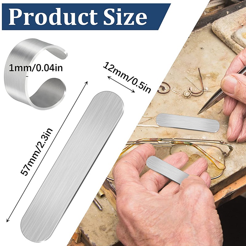 Set 12 Nhẫn Trơn Bằng Nhôm 0.47X2.24 Inch Làm Trang Sức DIY