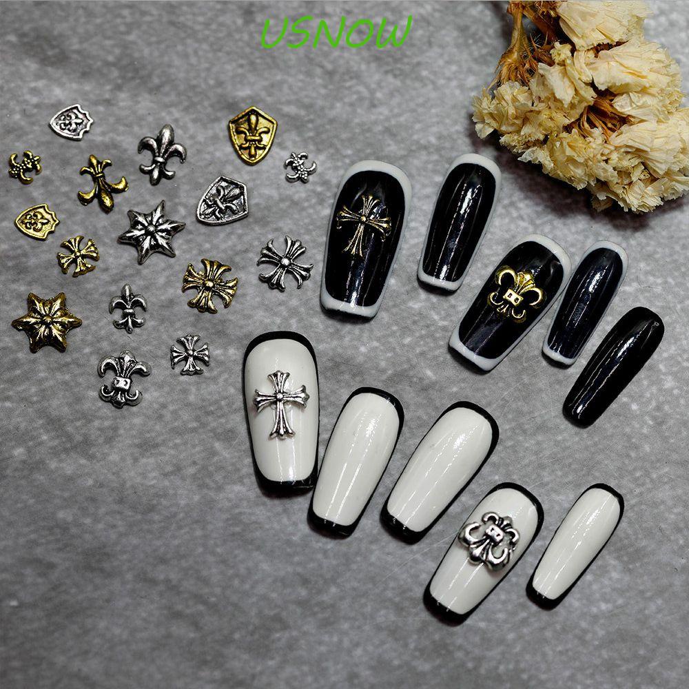 Set 50 Phụ Kiện Trang Trí Móng Tay Phong Cách Rock Retro|Miếng Dán Trang Trí Móng Tay Hình Quạ Trái Tim Xinh Xắn