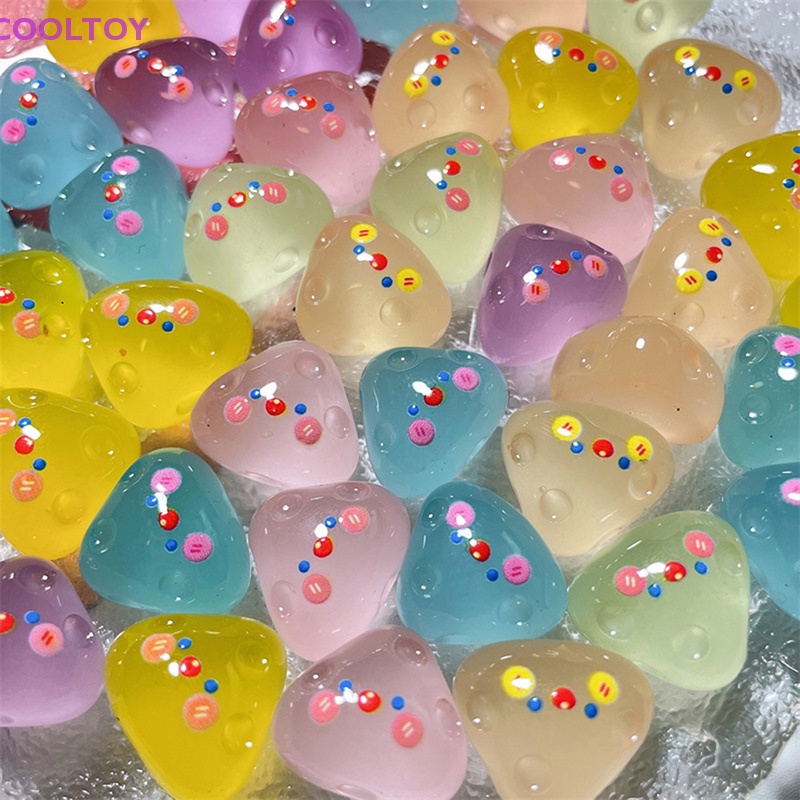 Bộ 5 Đồ trang trí Phô Mai Hoạt Hình Bằng Nhựa Resin Phát Quang Trang Trí Tiểu Cảnh DIY