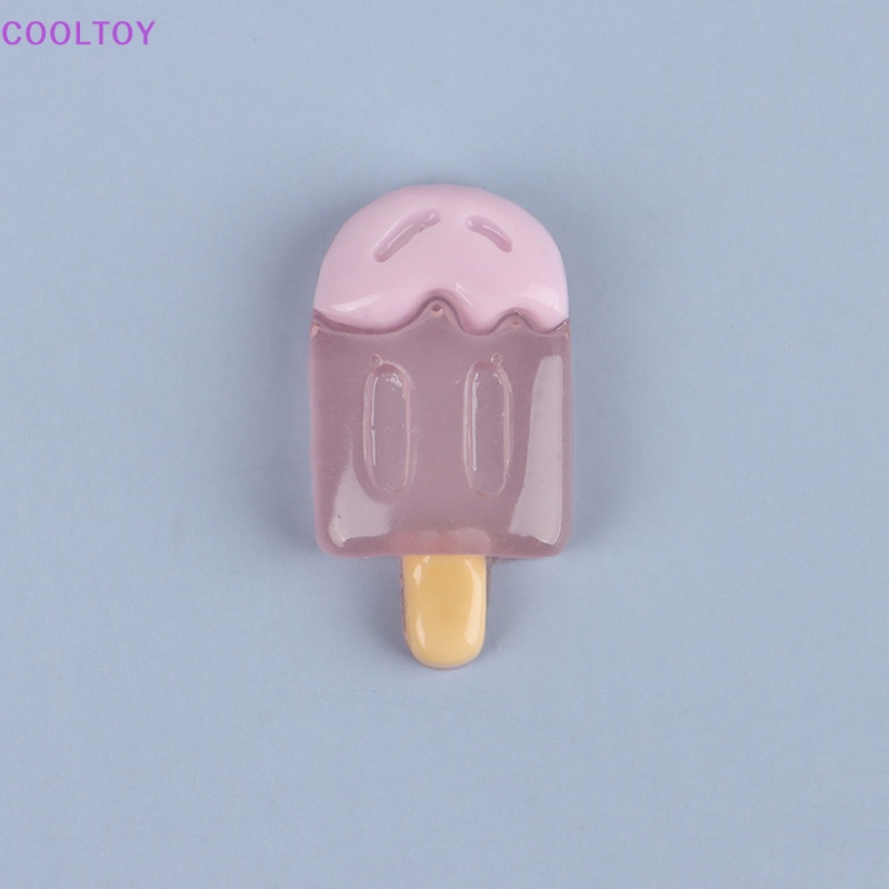 Cooltoy Set 2 Cây Kem Kẹo Mút Mini Bằng Resin Phát Sáng Màu Sắc Ngọt Ngào Dễ Thương Trang Trí Thủ Công DIY Quà Tặng Bán Chạy