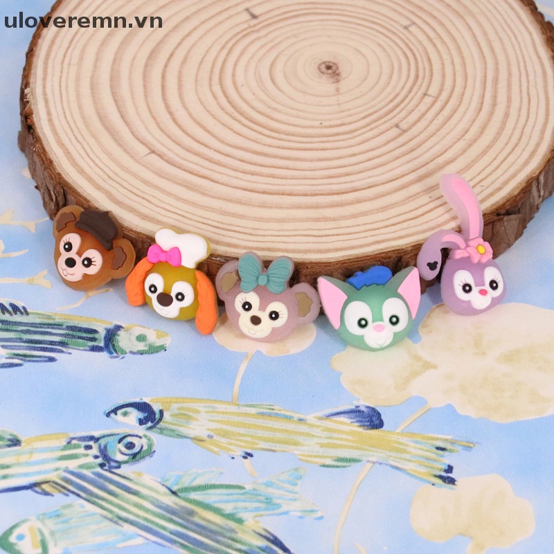 Bộ 5 Miếng Dán PVC Mềm Họa Tiết Hoạt Hình Màu Dạ Quang Trang Trí Điện Thoại DIY