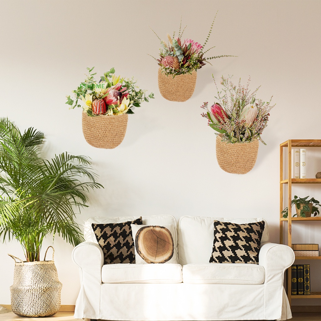 Set 5 Giỏ Đựng Trái Cây / Rau Củ Dạng Treo Dệt Tay Kèm 5 Móc Treo Phong Cách Boho Dành Cho Nhà Bếp / Nhà Hàng / Nhà Hàng