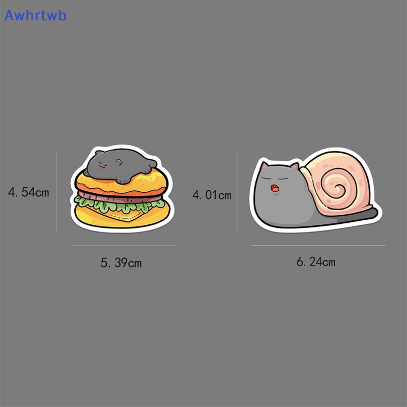 Set 50 Miếng Dán Họa Tiết Mèo Hoạt Hình Graffiti Trang Trí Sổ Tay / Đàn Guitar Mới