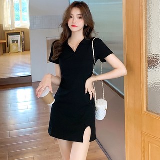 Đầm Đen Cổ Chữ V Phong Cách Pháp Thời Trang Mùa Hè 2022 Quyến Rũ Cho Nữ