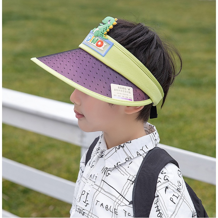 Mũ Chống Nắng Mùa Hè Thoáng Khí Hở Chóp Thay Đổi Màu Sắc Họa Tiết Hoạt Hình Chống Tia Cực Tím Cho Bé