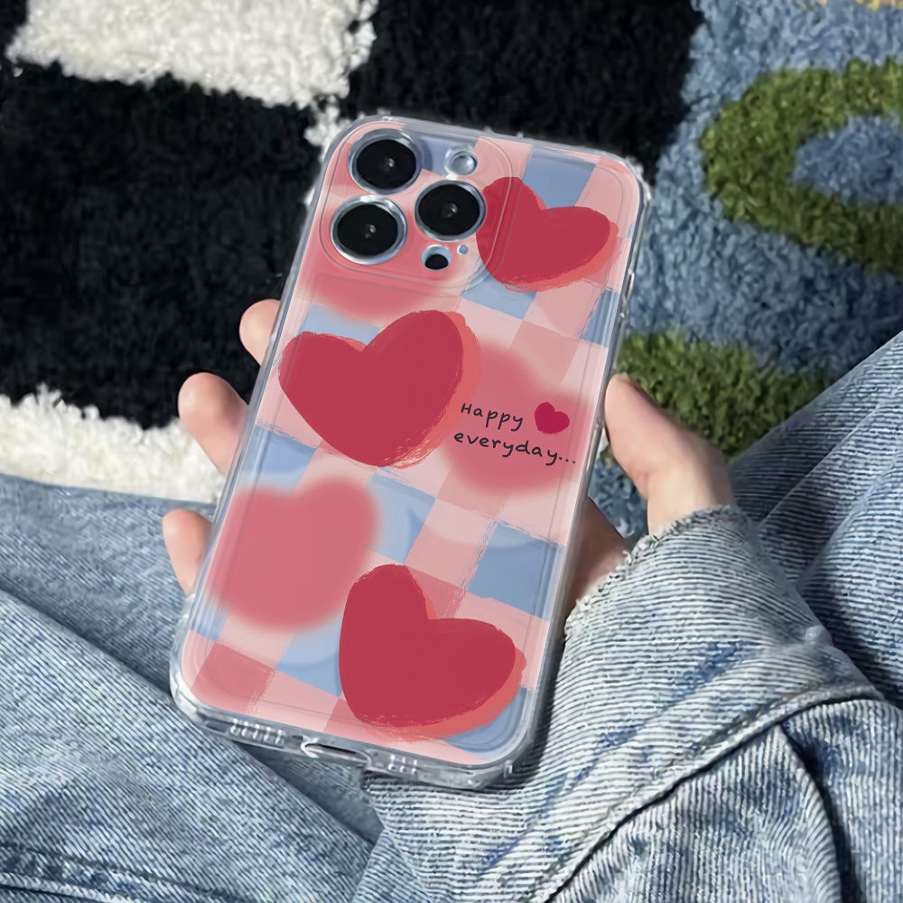 ✅Ốp Điện Thoại Mềm Chống Sốc Hình Trái Tim 13 Phong Cách 78iPhone12 plus 116Inmax iPhone 14pro 7C2G