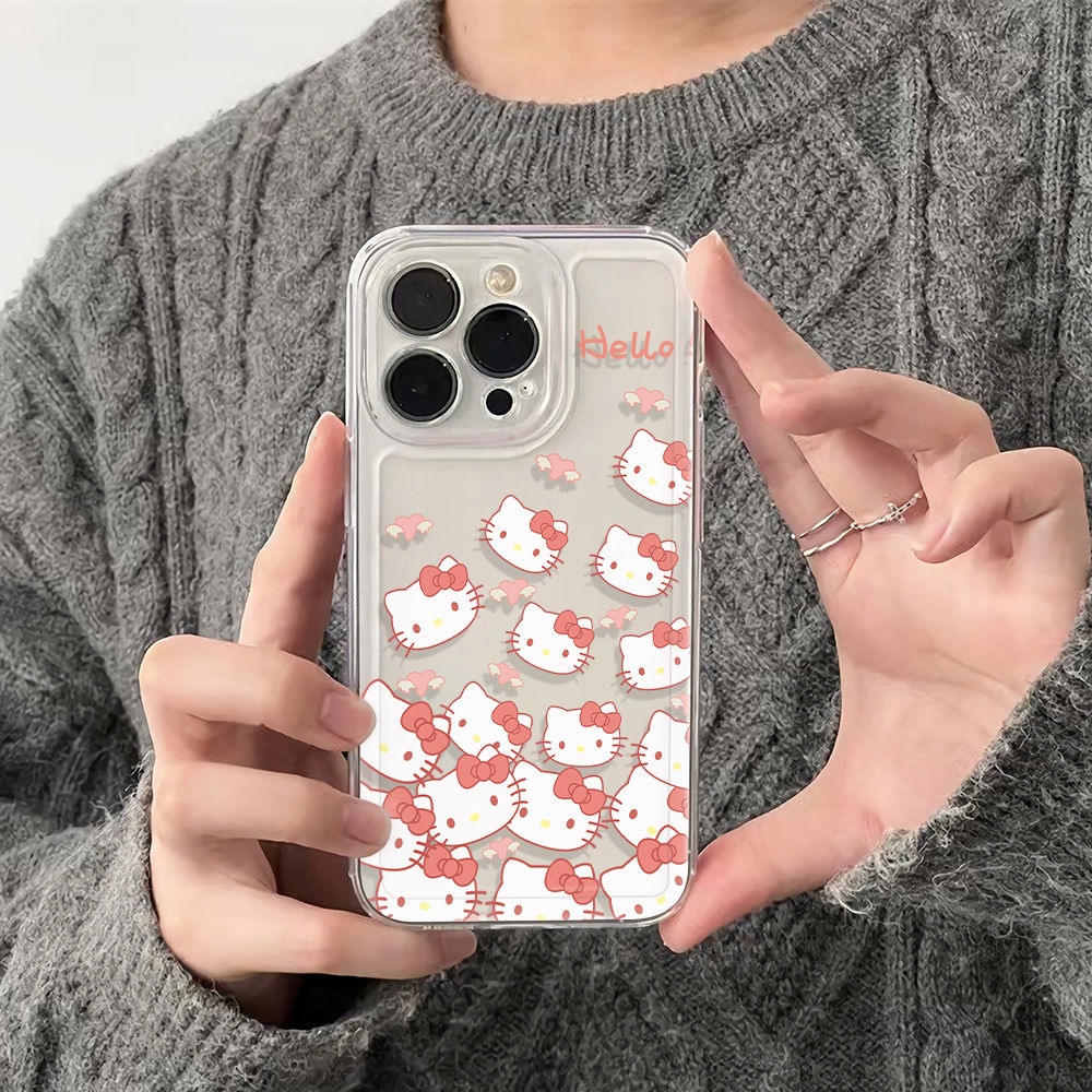 ✅Ốp Điện Thoại Dẻo Họa Tiết Hoạt Hình Mèo Kitty Dễ Thương Chống Sốc Cho iPhone max13 78 14Pro6In11Iphone12