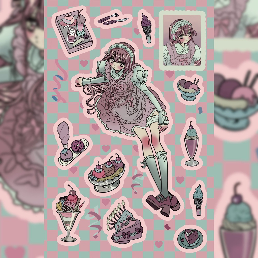 Sticker Dán Trang Trí Điện Thoại / Sổ Tay diy Hình Nhân Vật Domino Phong Cách Hàn Quốc