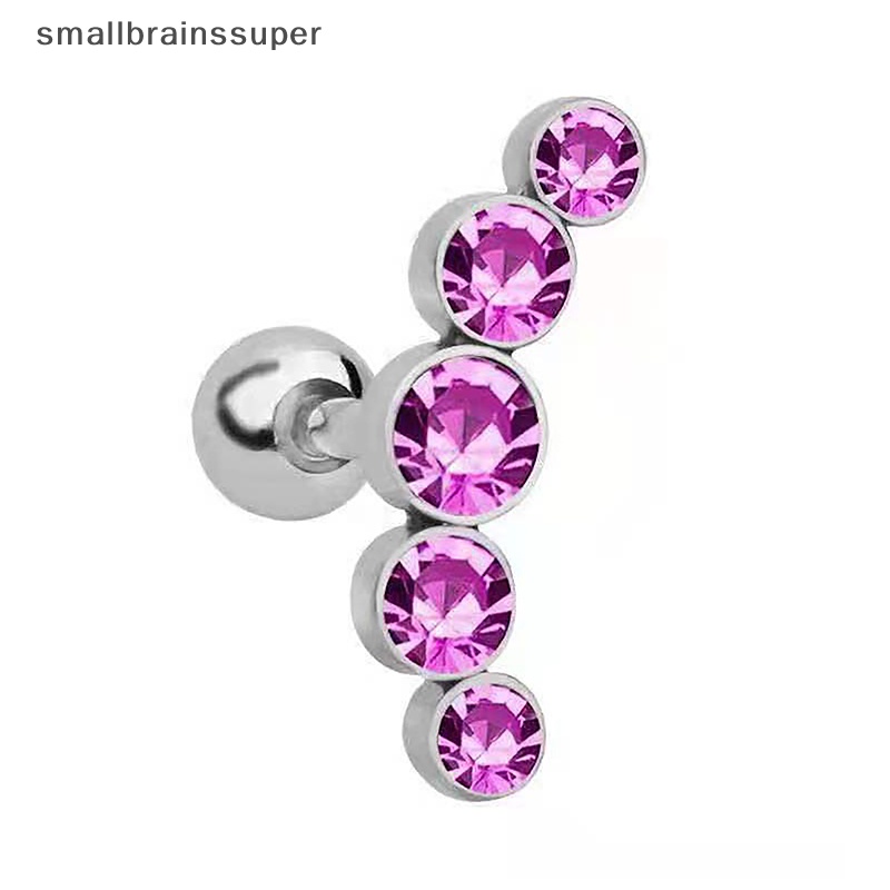 Khuyên Tai Thép Không Gỉ Đính Đá Pha Lê Thời Trang Cho Nữ SBS