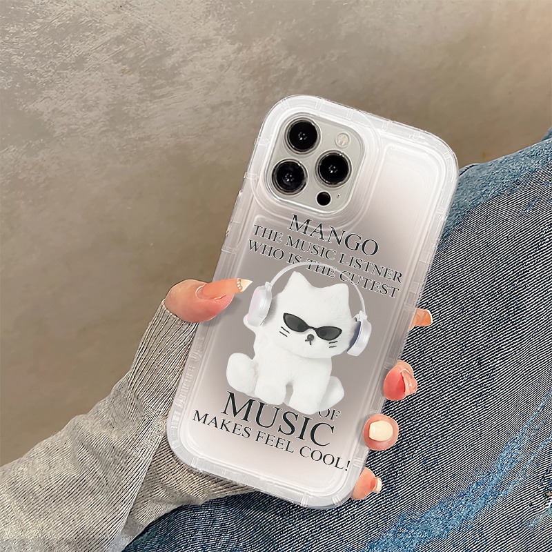 Ốp Điện Thoại Silicon TPU Mềm Chống Sốc In Hình Mèo Âm Nhạc Dễ Thương Cho IPhone 14 13 11 12 Pro XS Max X XR 7 + 8 Plus