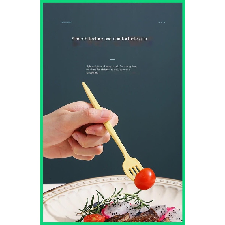 Bộ Muỗng Đũa Bằng Nhựa Di Động Dễ Thương Cho Văn Phòng / Học Sinh / Du Lịch Jiwvnjiwvn