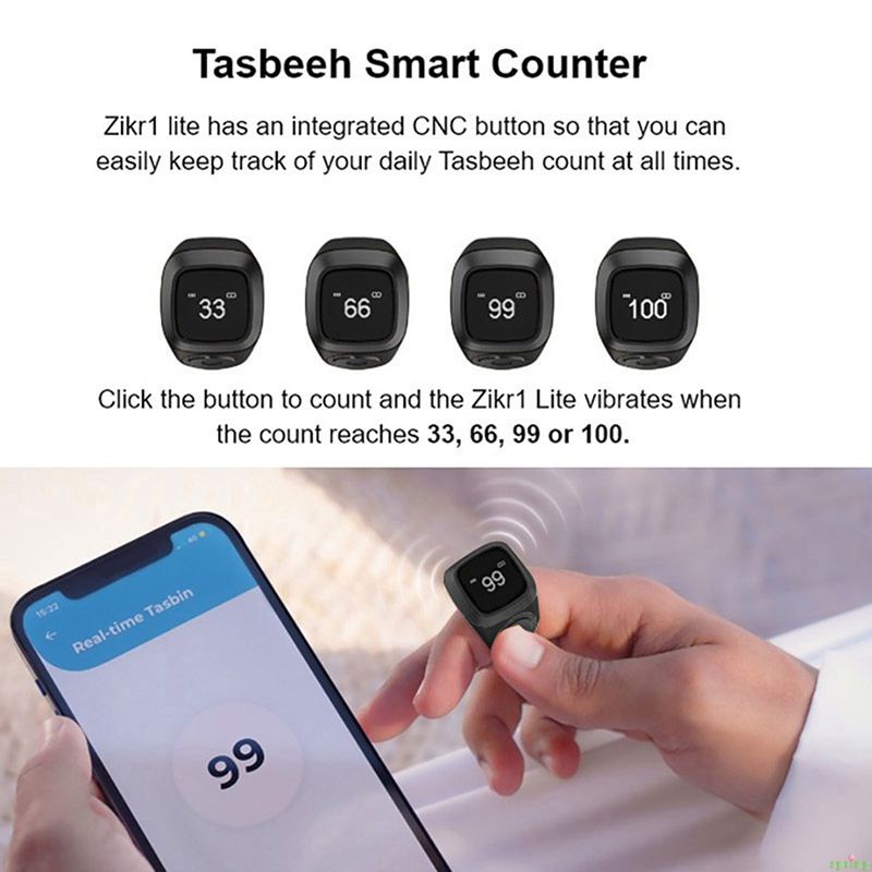 ⚡Vận Chuyển Nhanh⚡⚡Iqibla Thông Minh Tasbih Tally Counter Ring Cho Hồi Giáo Zikr Vòng Kỹ Thuật Số Tasbeeh 5 Cầu Nguyện Thời Gian Rung Nhắc Nhở Không Thấm Nước Bluetooth