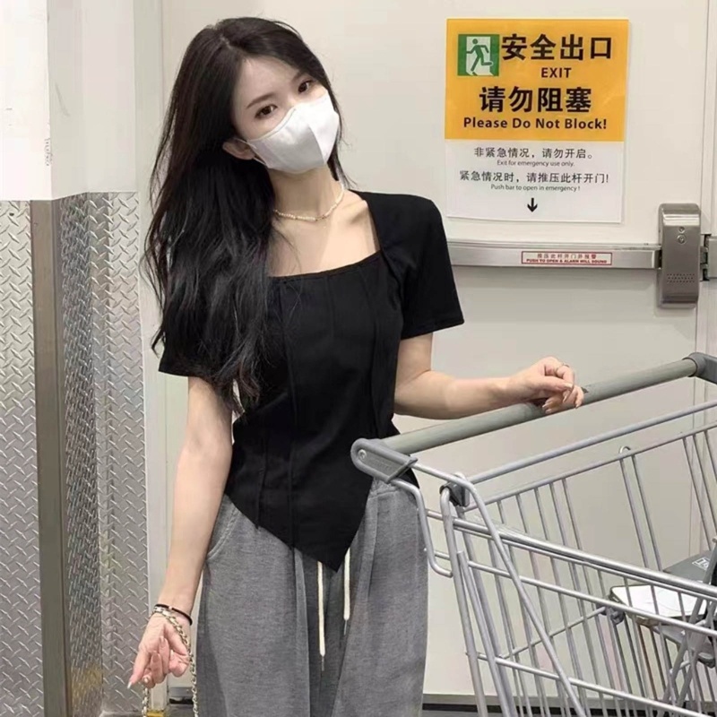 Áo Thun Cổ Vuông Thời Trang Mùa Hè Cho Nữ