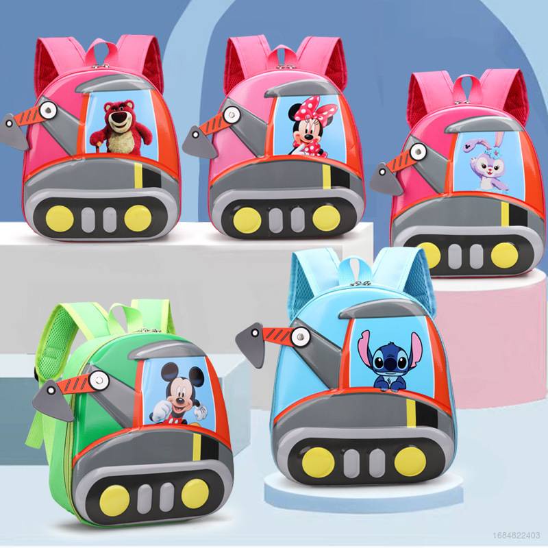 Balo Đi Học Mẫu Giáo Sức Chứa Lớn Chống Nước In Hình Gấu Dâu Tây / Mickey / Stitch Thời Trang Cho Bé