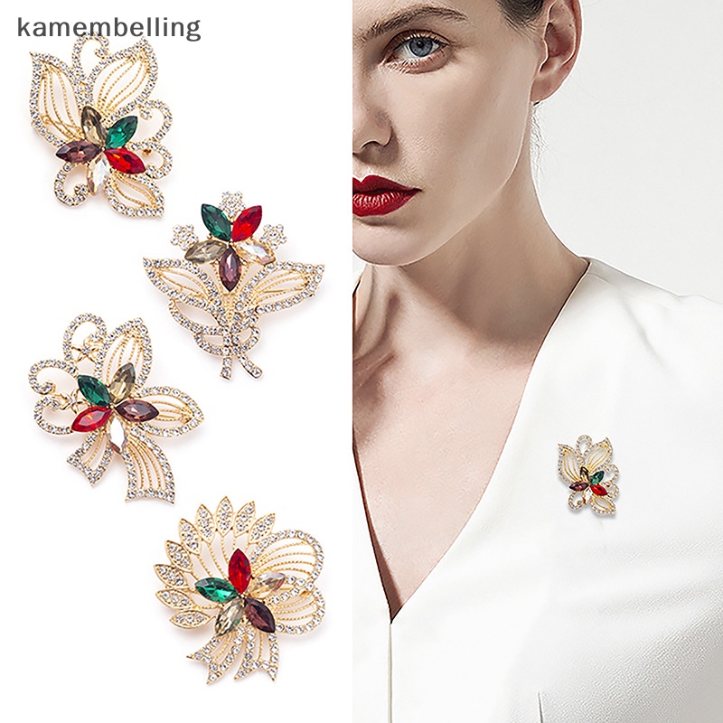Trâm Cài Áo Hình Bông Hoa Đính Đá Nhiều Màu Sắc Phong Cách Vintage Thời Trang Cho Nữ