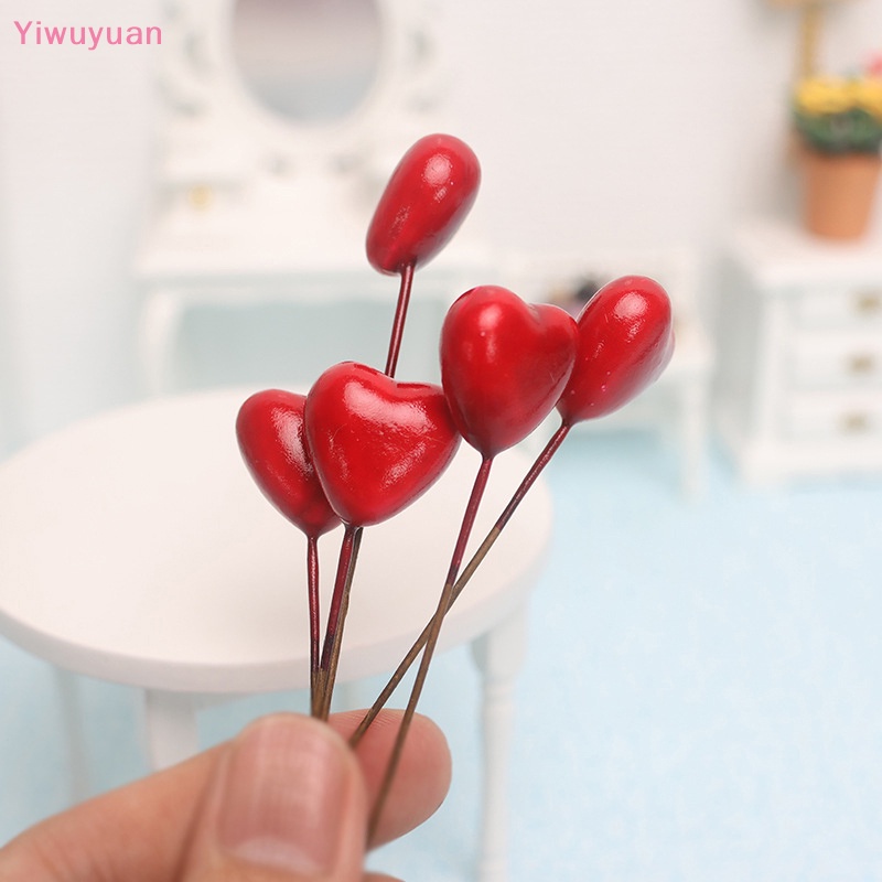 5 Bong Bóng Trái Tim Nhiều Màu Trang Trí Nhà Búp Bê 1: 12 Mới