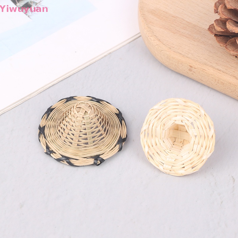 < Yiwuyuan > Nón Rơm Mini Đan Tay Trang Trí Nhà Búp Bê Thu Nhỏ Mới
