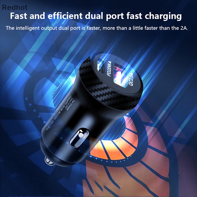 Bộ SạC Nhanh USB 20W PD Type-C QC 3.0 Chuyên DụNg Cho Xe Hơi