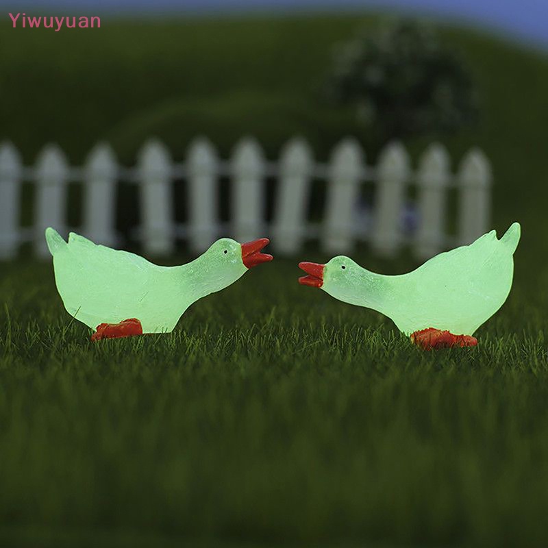 Bộ 3 Tượng Ngỗng Mini Bằng Nhựa Phát Quang Trang Trí Sân Vườn Mới