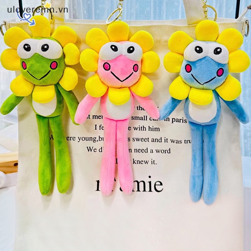 1 Móc Khóa Hình Hoa Hướng Dương / Ếch Nhồi Bông Hoạt Hình Màu Sắc Ngẫu Nhiên