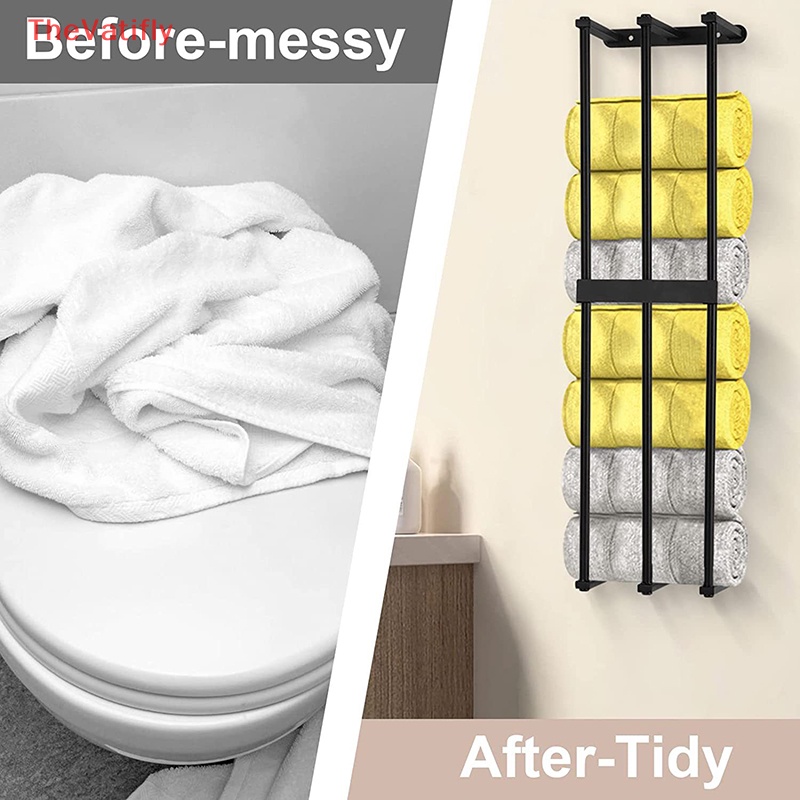 [Thevalifly] Giá Treo Khăn Cuộn 3 Thanh Nâng Cấp Cho Phòng Tắm