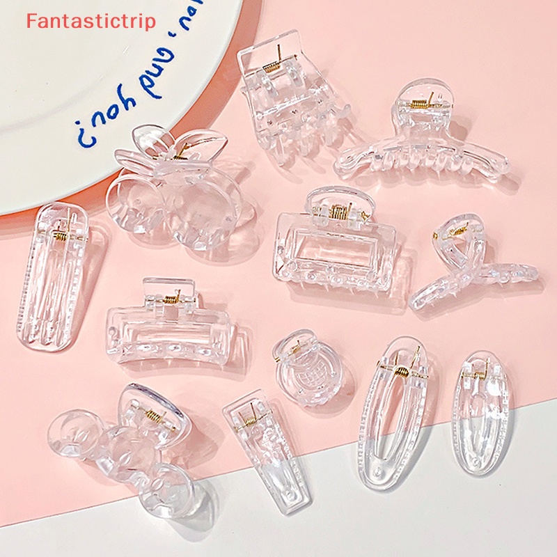 Set 10 Kẹp Tóc Càng Cua Cỡ Lớn Bằng Nhựa Trong Suốt Thời Trang Cho Nữ