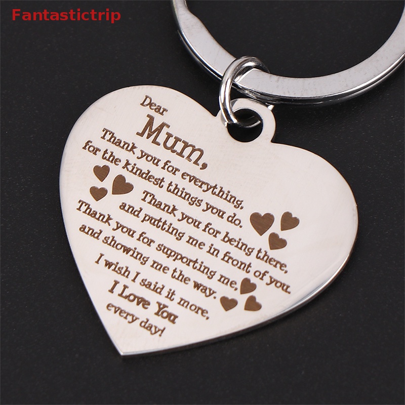 1 Móc Khóa Hình Trái Tim Bằng Thép Không Gỉ Dành Cho Mẹ