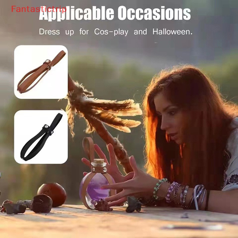 [Fantastictrip] Giá Đỡ Bình Tròn Bằng Da Phong Cách Retro Dùng Để Hóa Trang DIY