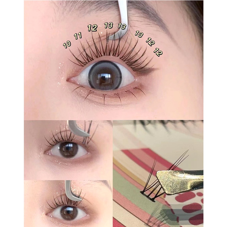 Lông Mi Giả Cong Tự Nhiên Màu Đen Stalk 10 Hàng